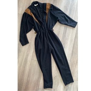 Vintage jumpsuit with animal print
